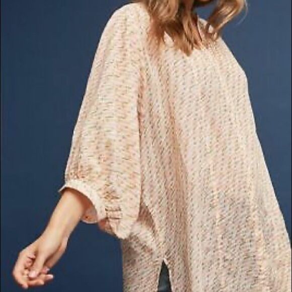 Anthropologie Maeve Lena Yarn Dyed Printed Tunic Top Small - Picture 7 of 15
